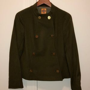 Tory Burch Hunter Green Wool Military Blazer